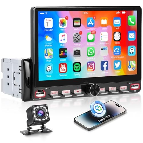 Single Din Car Radio with Bluetooth iOS/Android Mirror Link 7″ Mirror Link