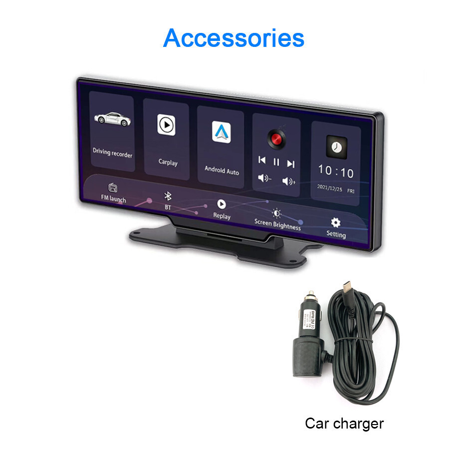 2.5D10.26in Car Dash Cam Auto Bluetooth DVR Video Recorder Dashboard APP Control