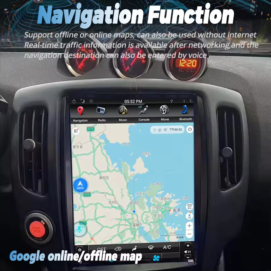 13.8″ Tesla Style Car Radio Android GPS Navi Head Unit For Nissan 370Z 2008-2019