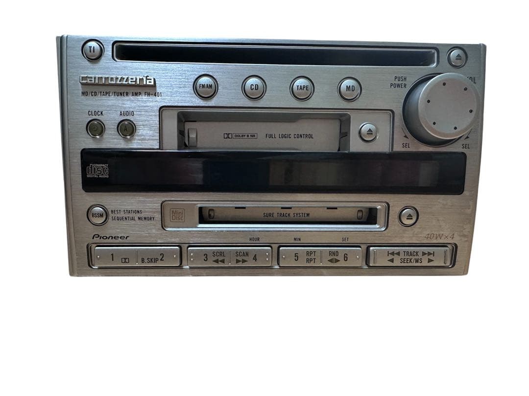 Carrozzeria FH-401 Car Audio Head Unit CD MD Cassette AM FM Tuner 40W x 4 Tested