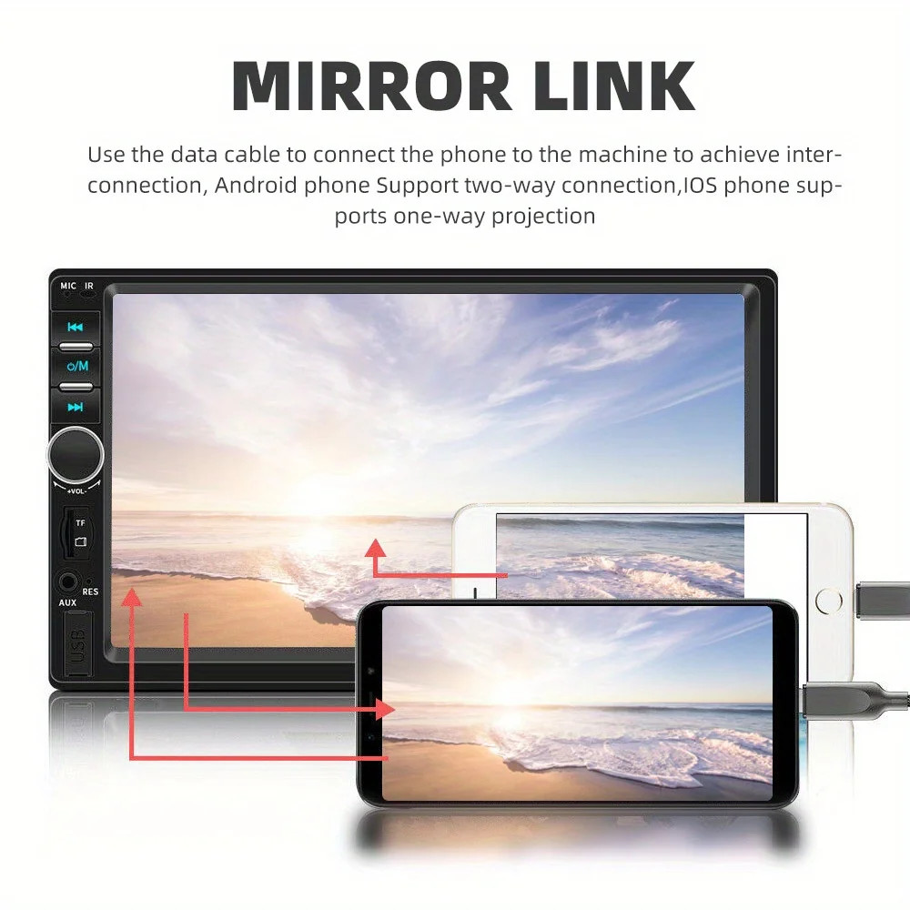 7″ Car Stereo Radio 2 DIN Carplay MP5 Player Bluetooth USB Touch Screen +CAM^