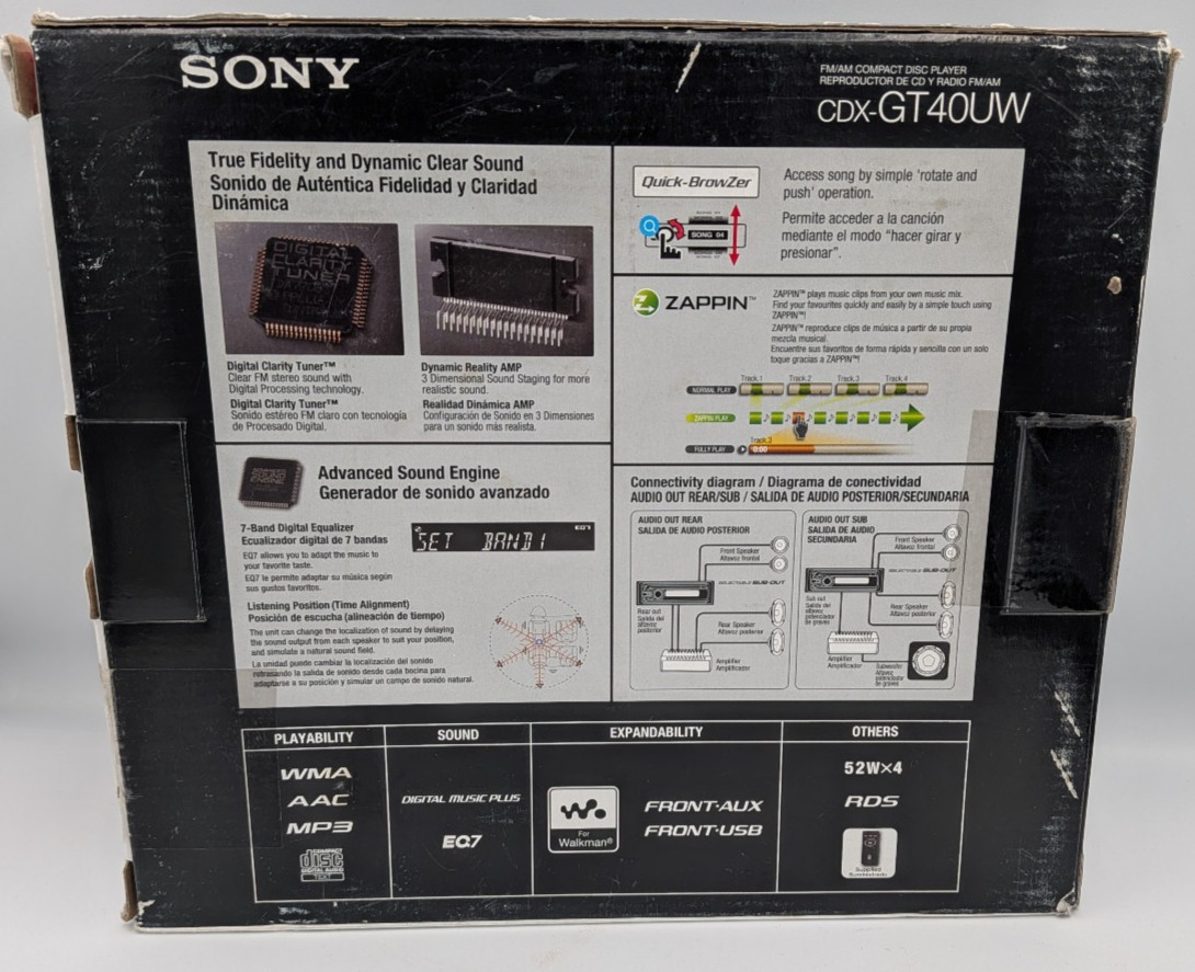 SONY Xplod Car Audio CDX-GT40UW FM/AM Compact Disc Player With Remote