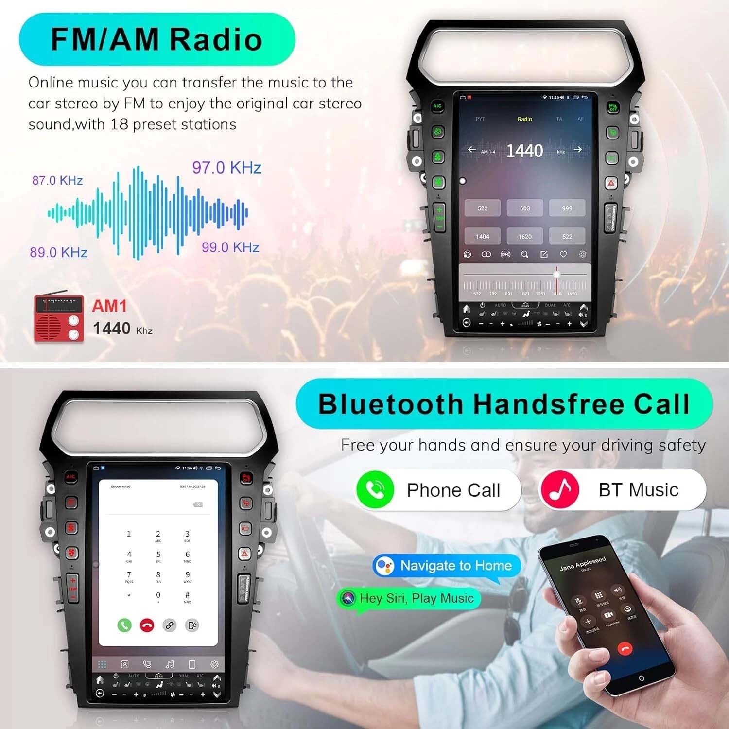 13.6″ 128G Car Radio Stereo for Ford Explorer 2011-19 Android Carplay GPS