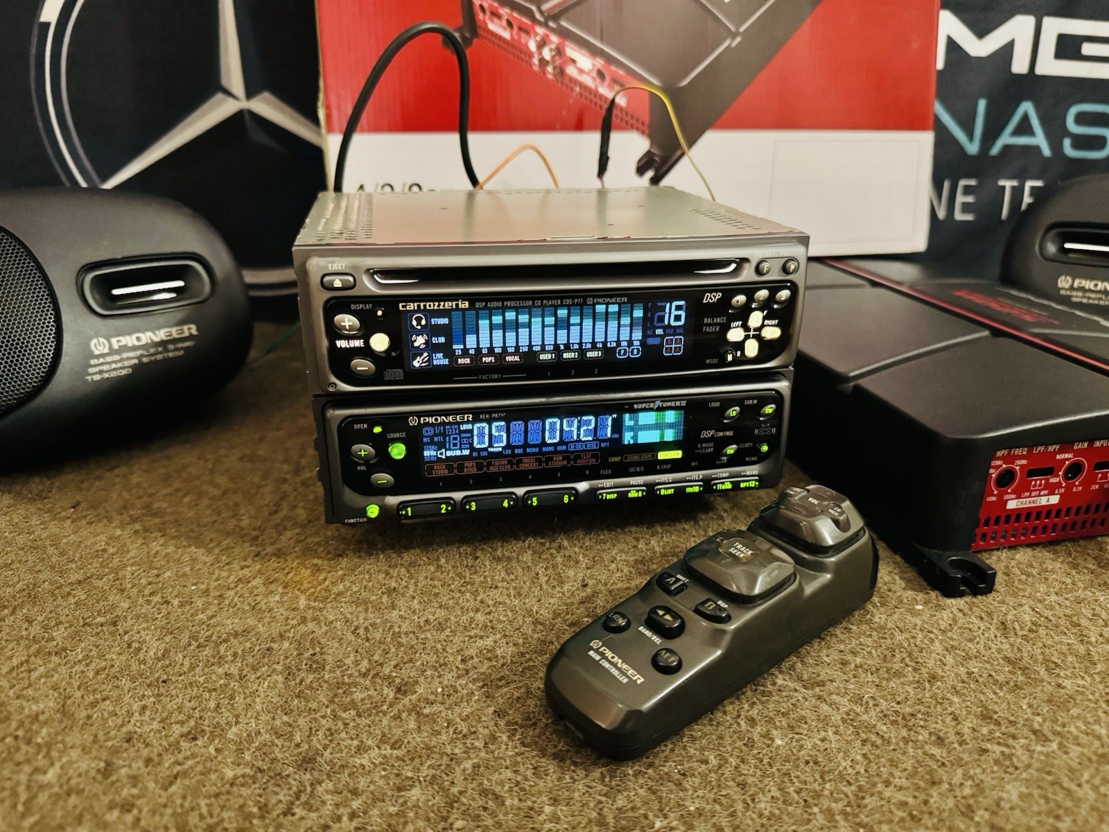 PIONEER CARROZZERIA KEH-P8250 Cassette & CDS-P77 DSP Audio Processor & GM-A4704