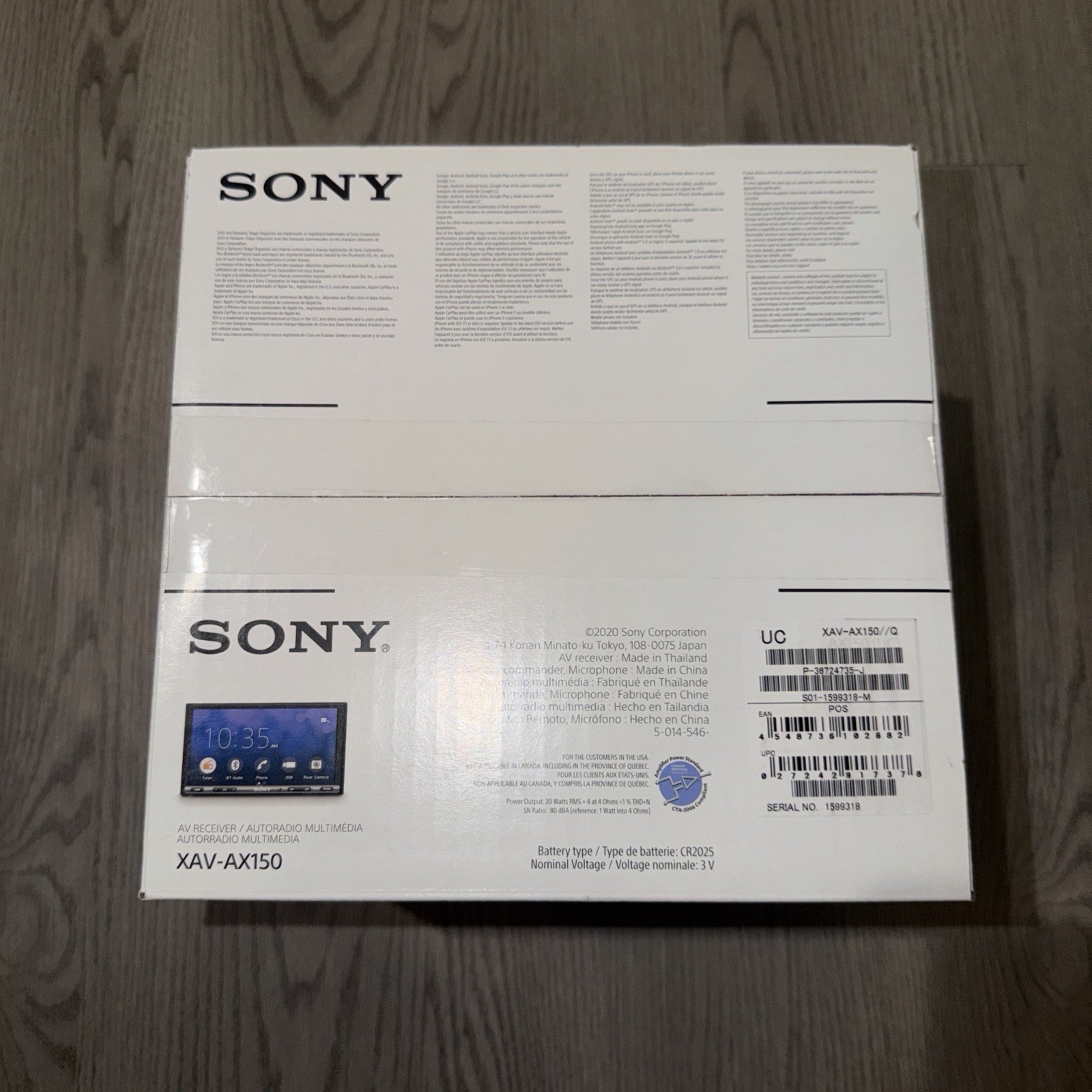 Sony XAV-AX150 Apple CarPlay/Android Auto 7″ Touchscreen-Double-DIN In-Dash Unit
