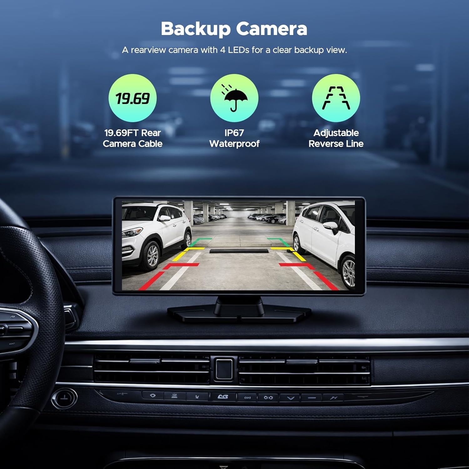9.26″ Portable Wireless Car Stereo For Apple Carplay & Android Auto +Rear camera
