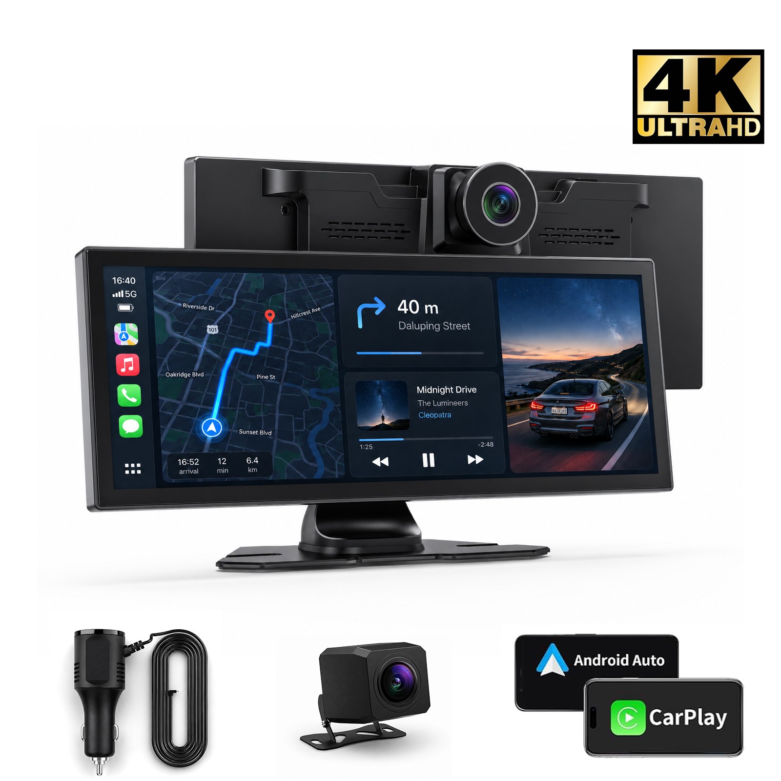 11.26″ Car Stereo Wireless Apple CarPlay Android Auto FM 1920x 720 Touch Screen