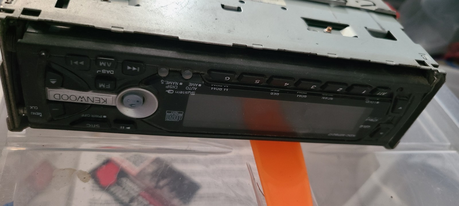SEE VIDEO! Tested! MASK Kenwood KDC-MP8017 Old School CD Car Stereo Black Panel