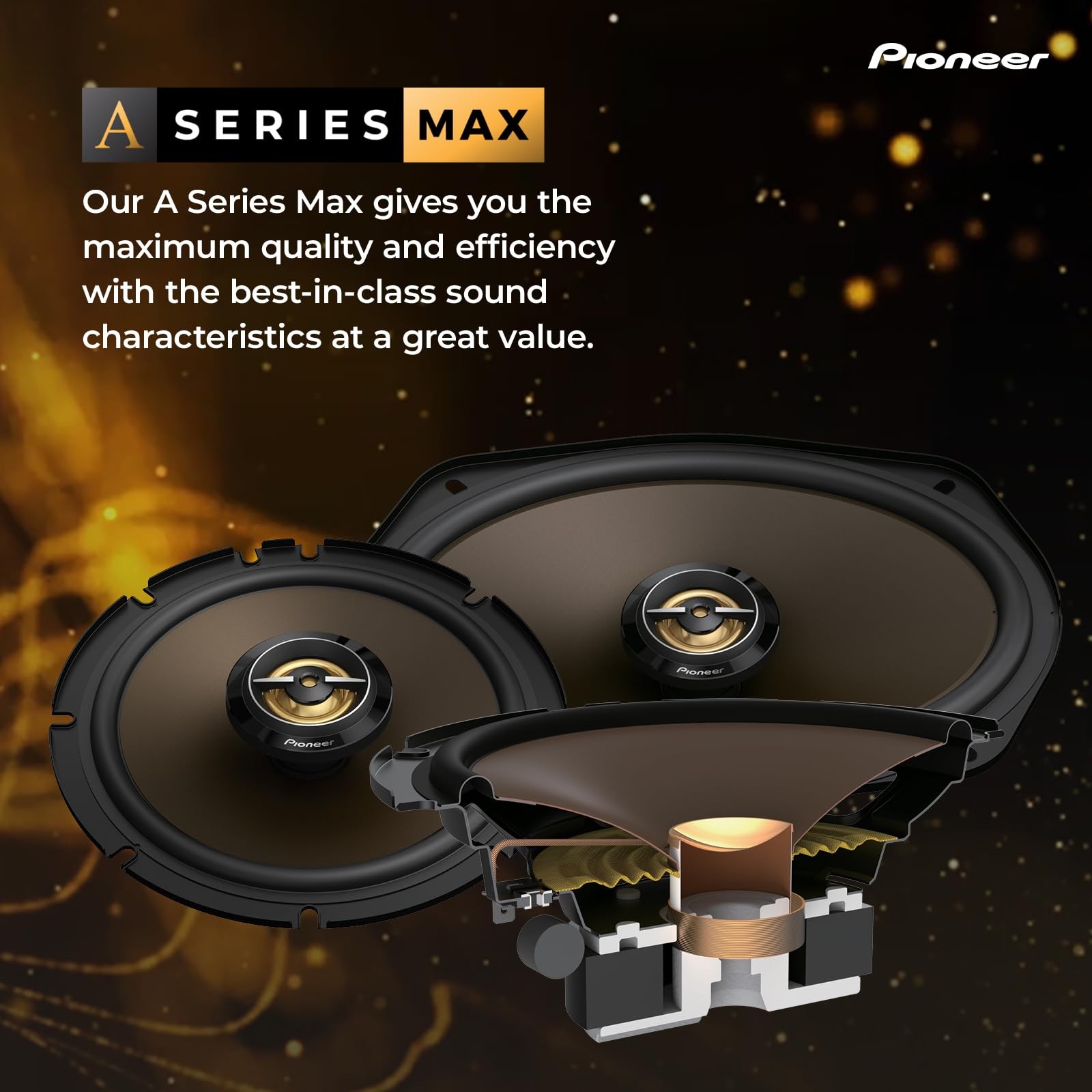 A-Series MAX TS-A683FH 6” x 8 2-Way Speakers (Pair) – 370W Max, Balanced Sound +