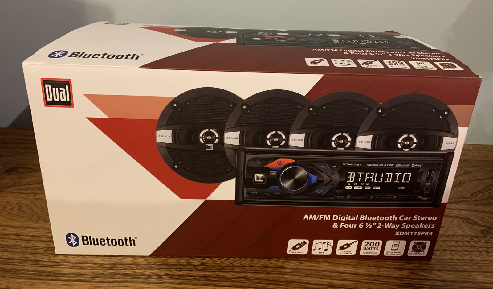 DUAL XDM17SPK4 Car Stereo Bluetooth USB MP3 Siri/Google Assist & 4 speaker 6.5″