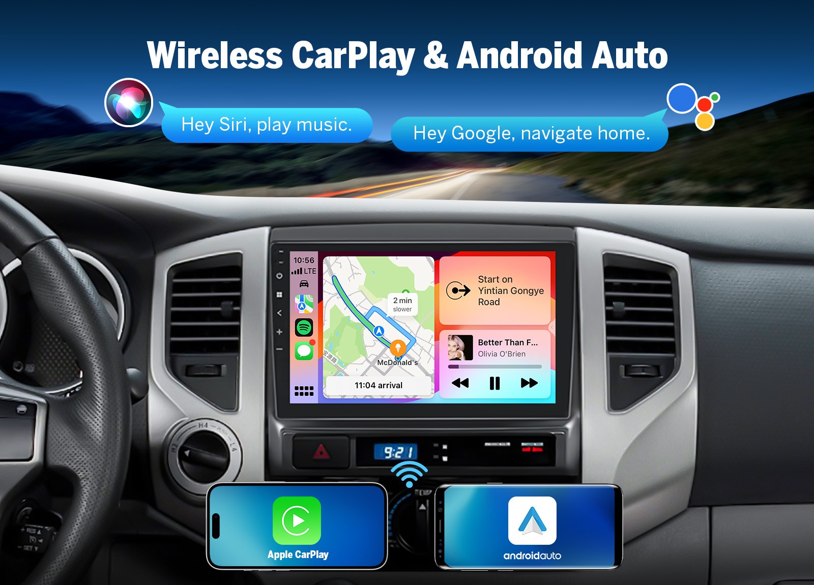 Eonon TYTACX7 9″ Android 14 for Toyota Tacoma 2005-2013 Car Radio Stereo CarPlay