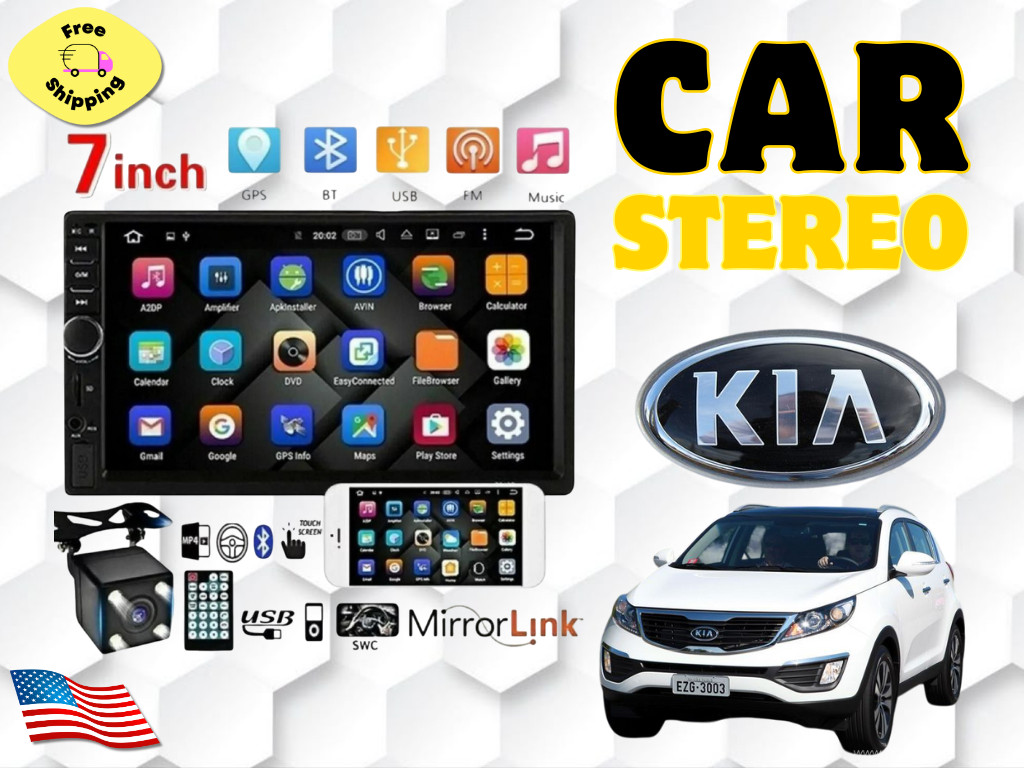 For all KIA car stereo Mirror Link SWC USB/SD 4LED Camera black