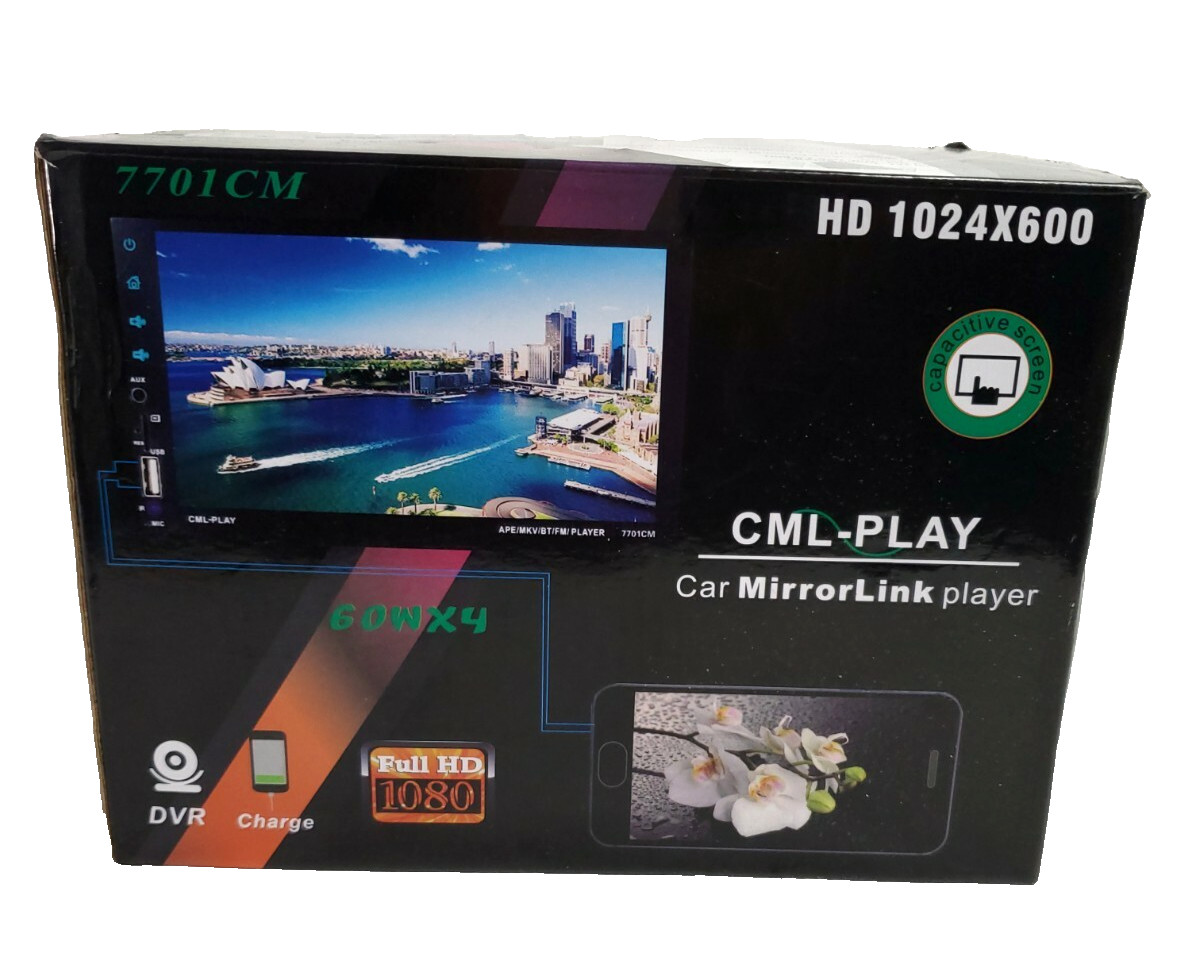 7” MirrorLink Car Stereo 1080P HD 1024×600 MP5 Player Bluetooth USB