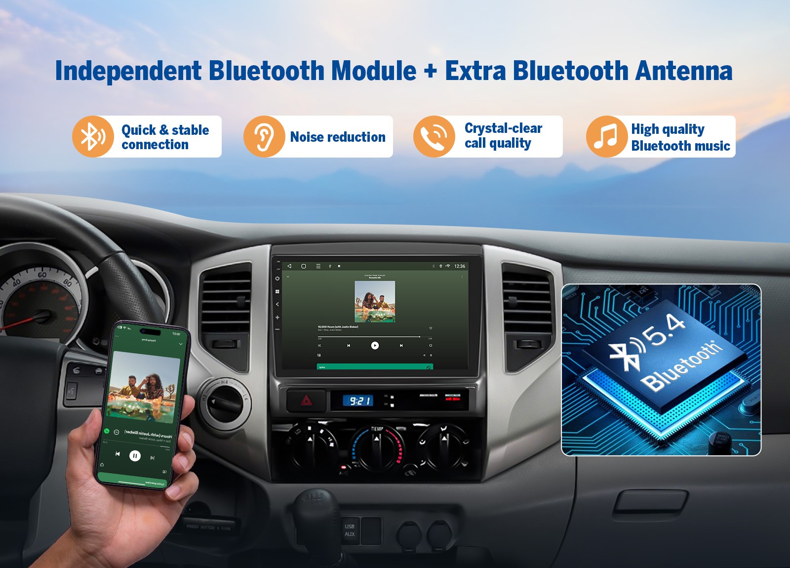 Eonon TYTACX7 9″ Android 14 for Toyota Tacoma 2005-2013 Car Radio Stereo CarPlay