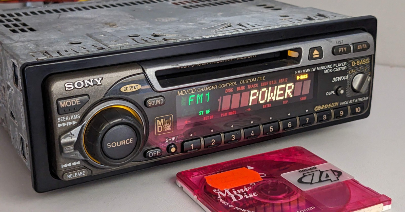 Oldschool Sony MDX-C5970R Mini Disc In-Dash Car Radio RDS 35W x 4 +Optional BT