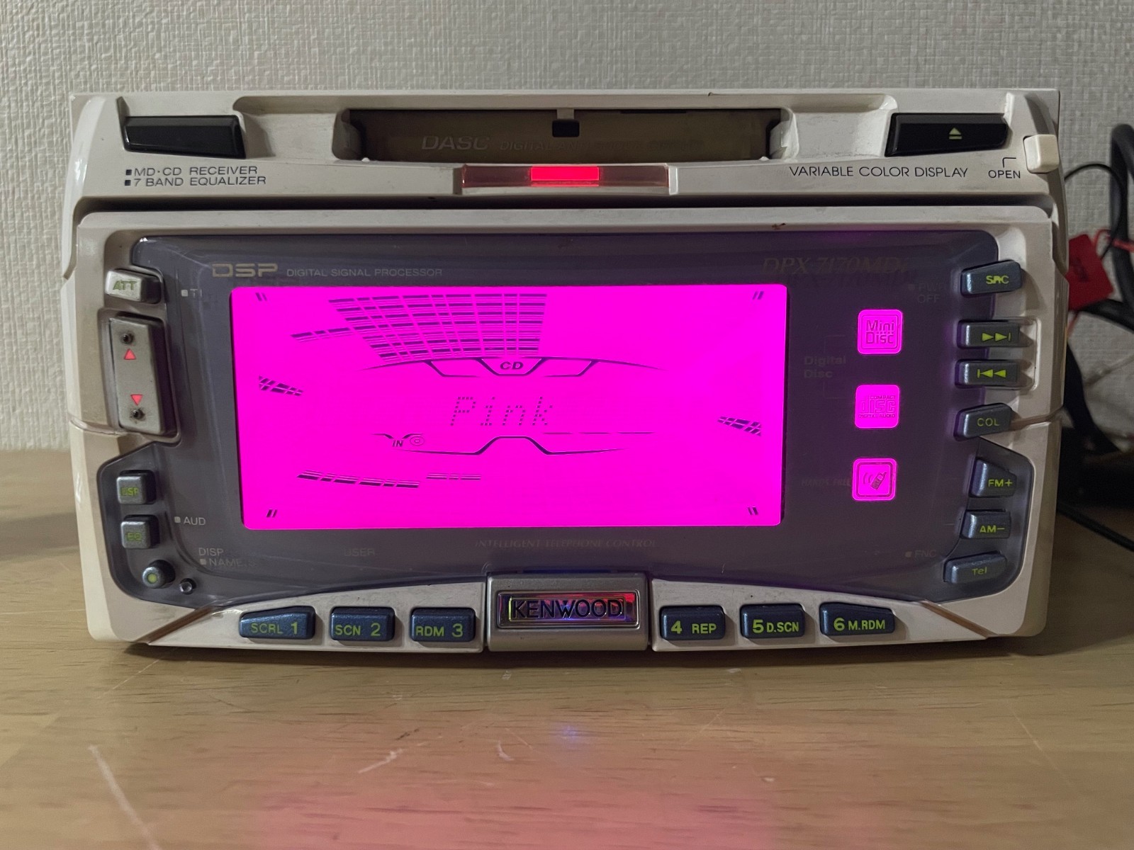 KENWOOD DPX-7170MDi 2DIN CD MD Player Bluetooth Tested Working White