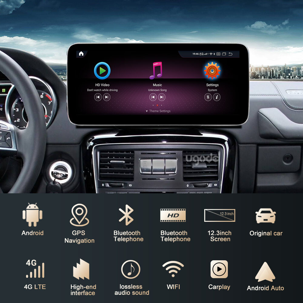 12.3inch Android Screen Upgrade GPS for Mercedes Benz G class G63 2012-2016