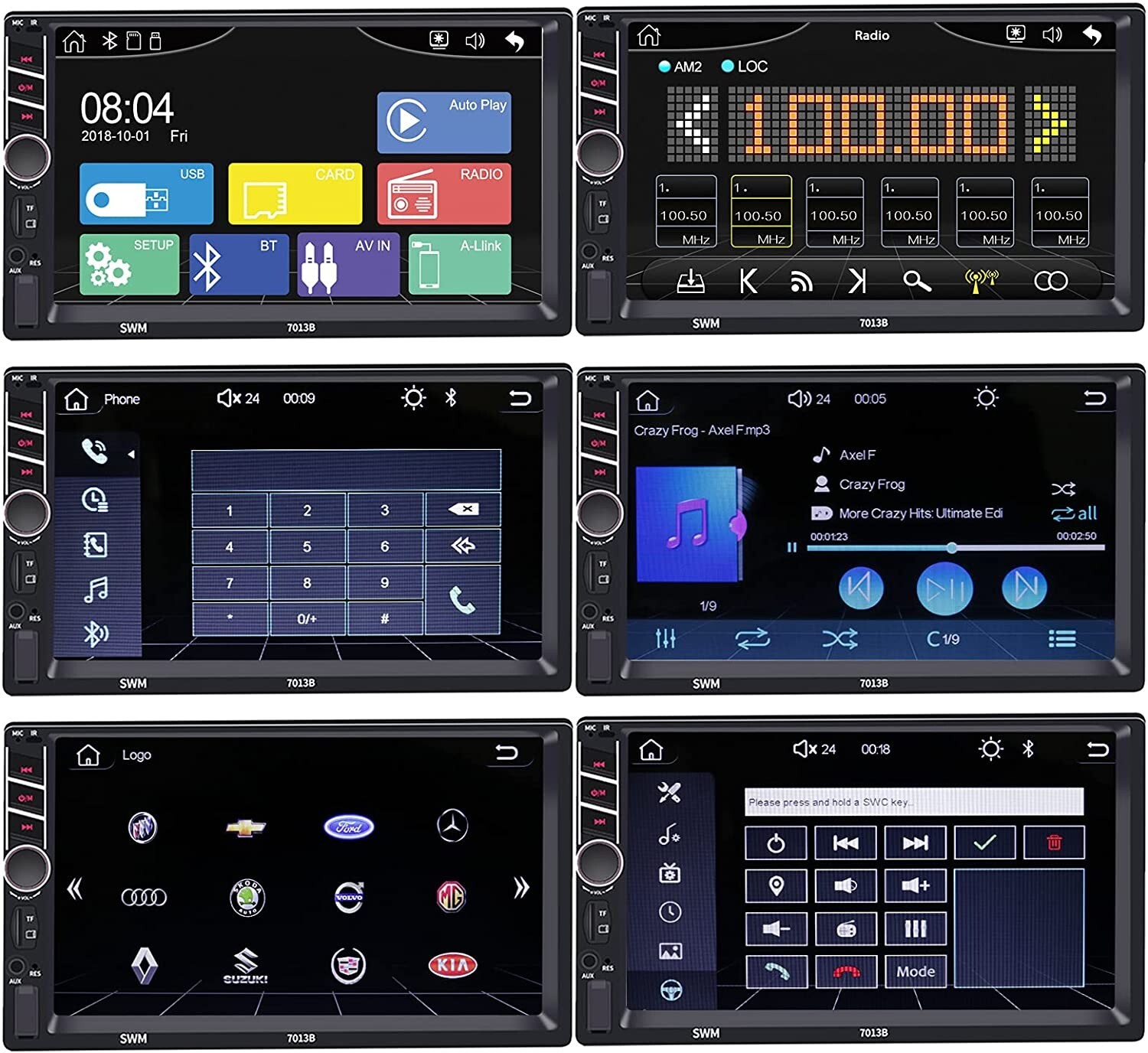 Double Din Car Stereo Apple Carplay/Android Auto Car Stereo with Bluetooth Backu