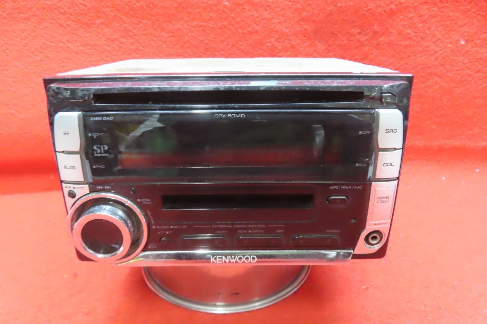 Kenwood DPX 50MD 2DIN CD MD Player Radio AUX Car Audio Stereo Partially working