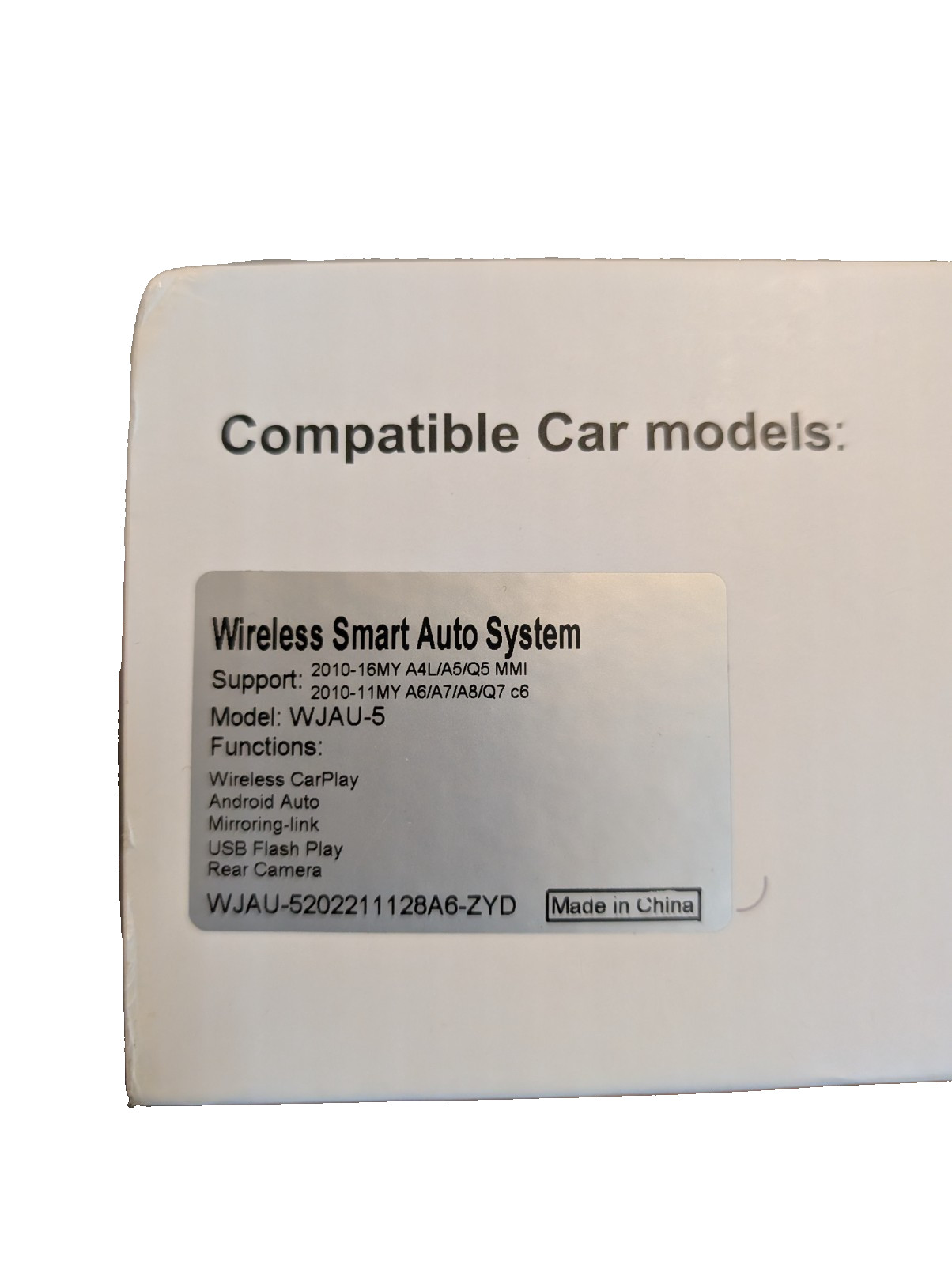 Wireless CarPlay Android Auto Audi OEM Fit 2010-16 A4 A5 Q5 MMI 2010-11 A6 A7 Q7