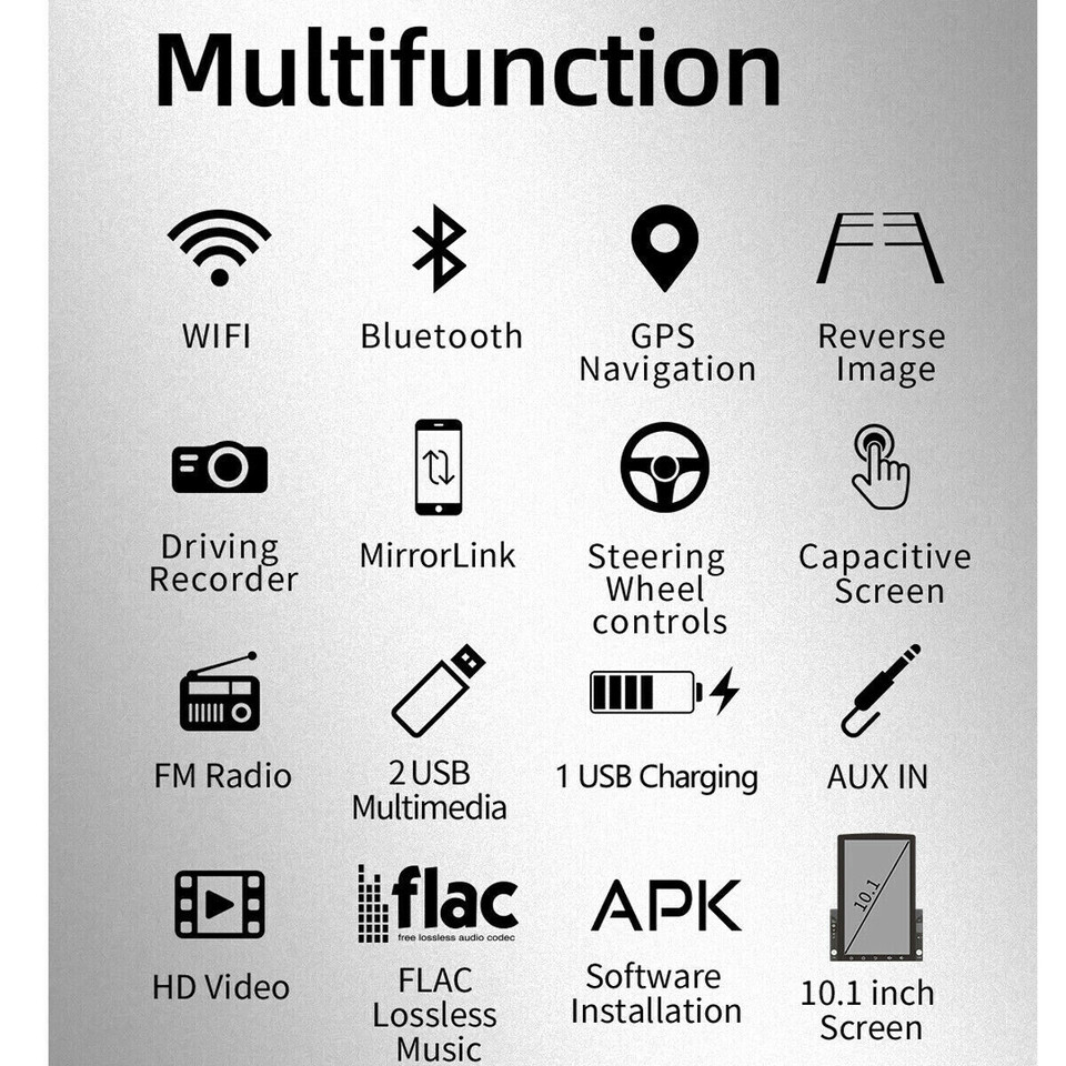 Android 13 Carplay Car Stereo GPS WiFi 10″ 2Din Vertical Screen Radio Player 32G