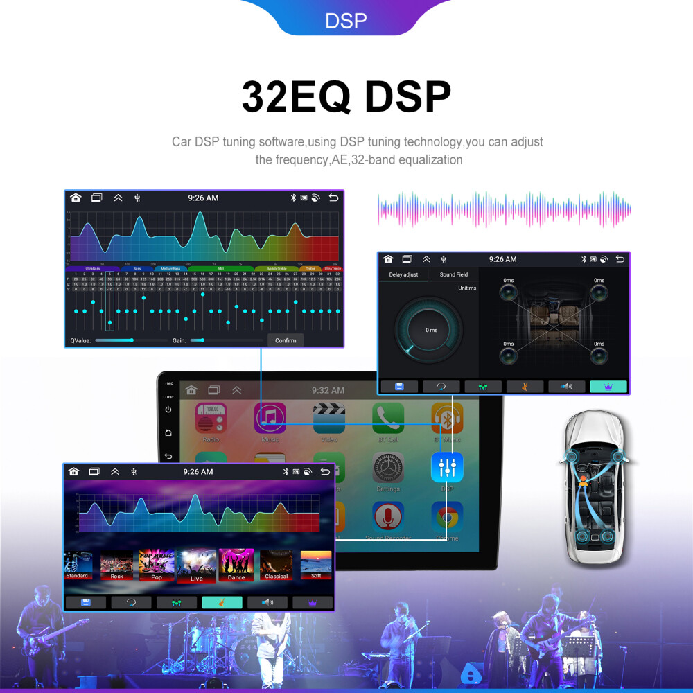 6G+128G 8 Core 2 Din CarPlay Car Stereo Radio Android 13.0 GPS Navi DSP WIFI IPS