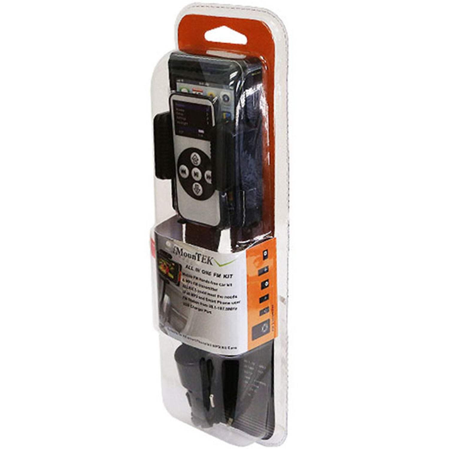 FM Transmitter Hands-free Car Charger W/ Remote Control Phone Stand 3.5 mm Headp