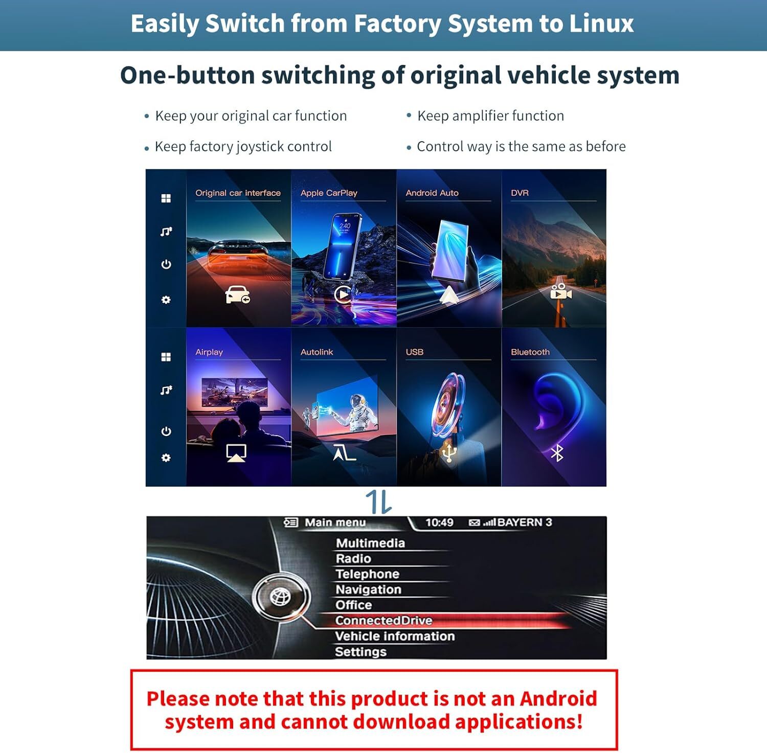 For BMW 1/2/3/4 Series F20 F30 NBT 10.25” Carplay/Android Auto Touchscreen