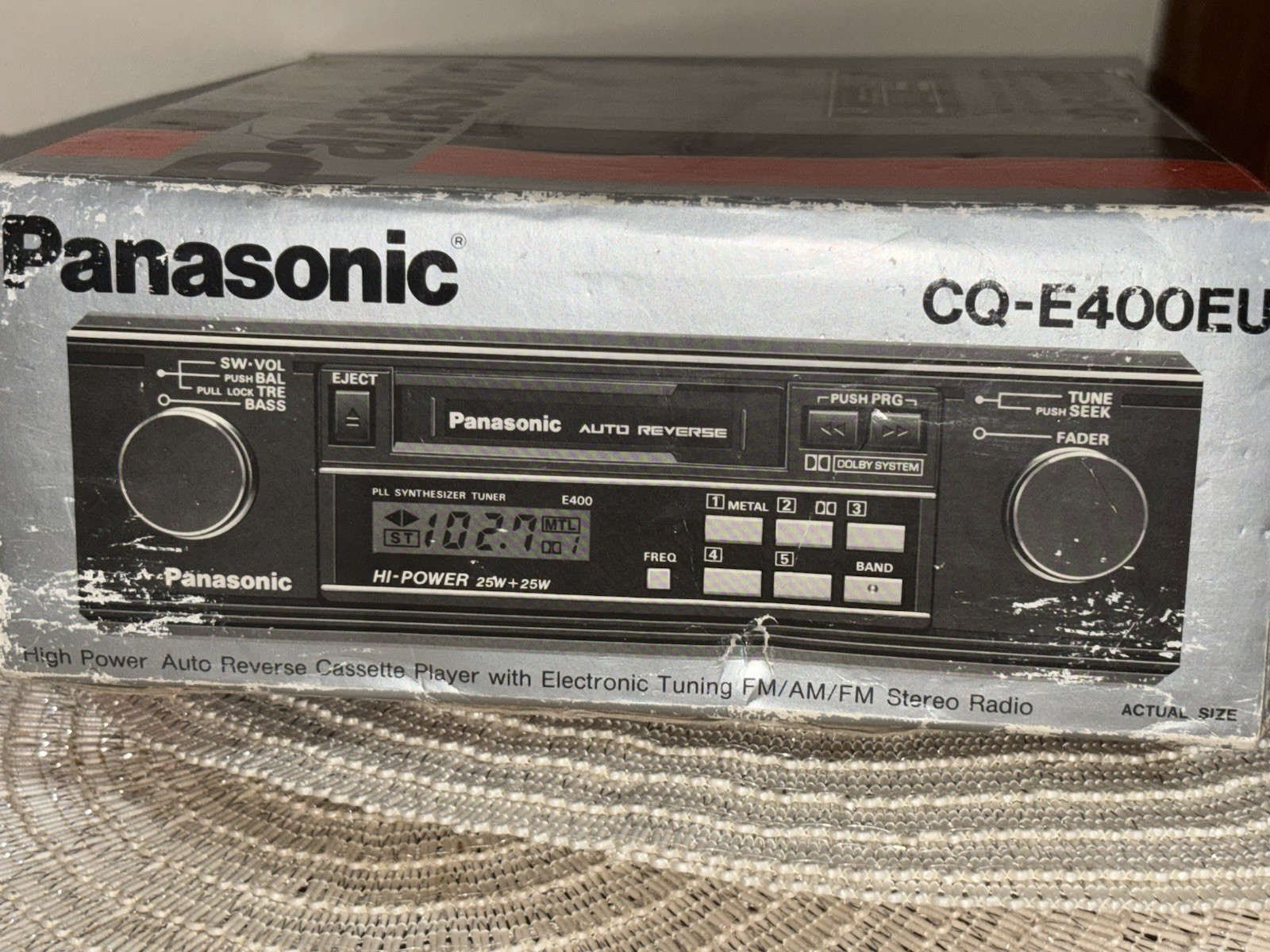 Vintage Panasonic CQ-E400EU High Power Auto Reverse Cassette Player Car Stereo