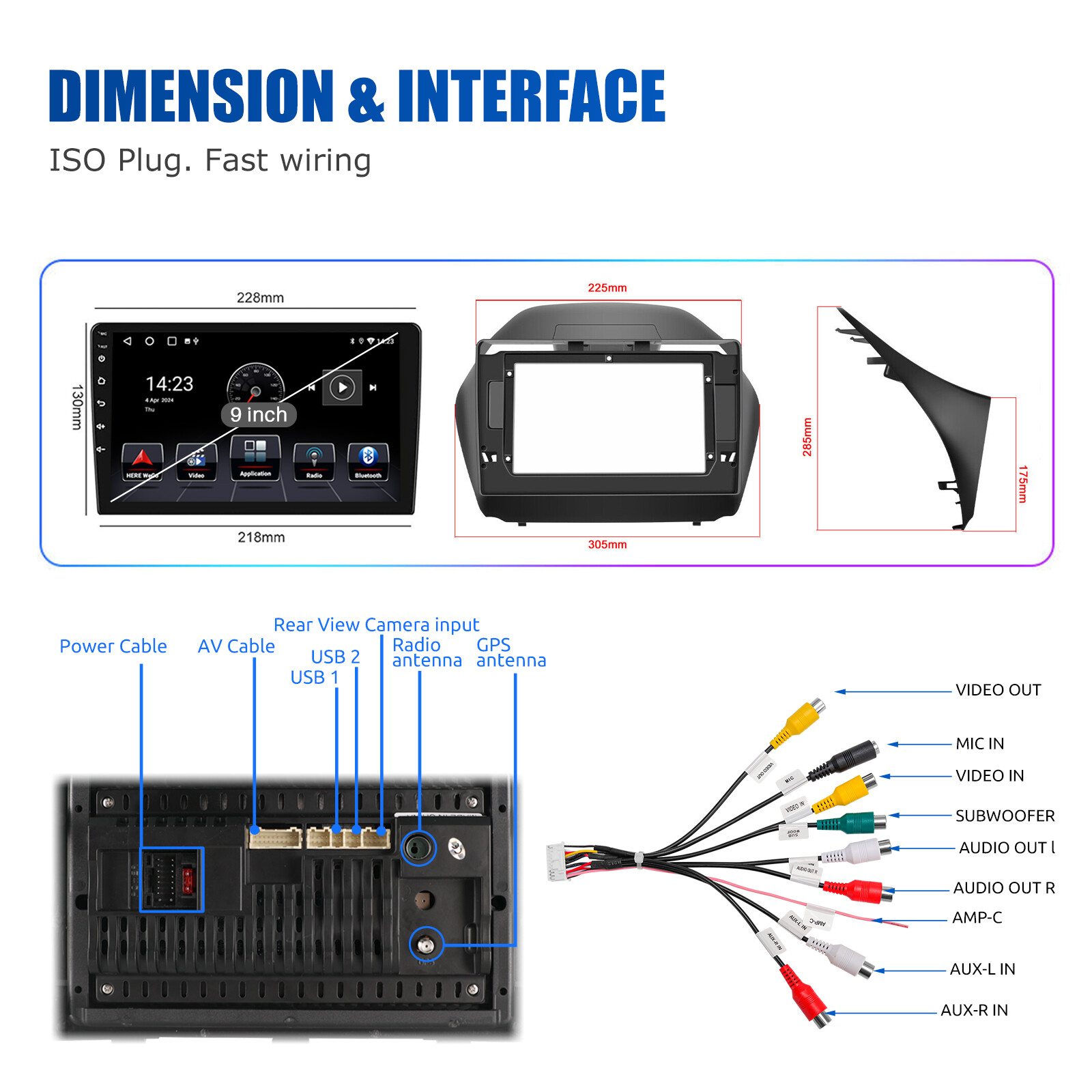 For Hyundai Tucson IX35 2010-2015 Apple Carplay Android 14 Car Stereo Radio GPS