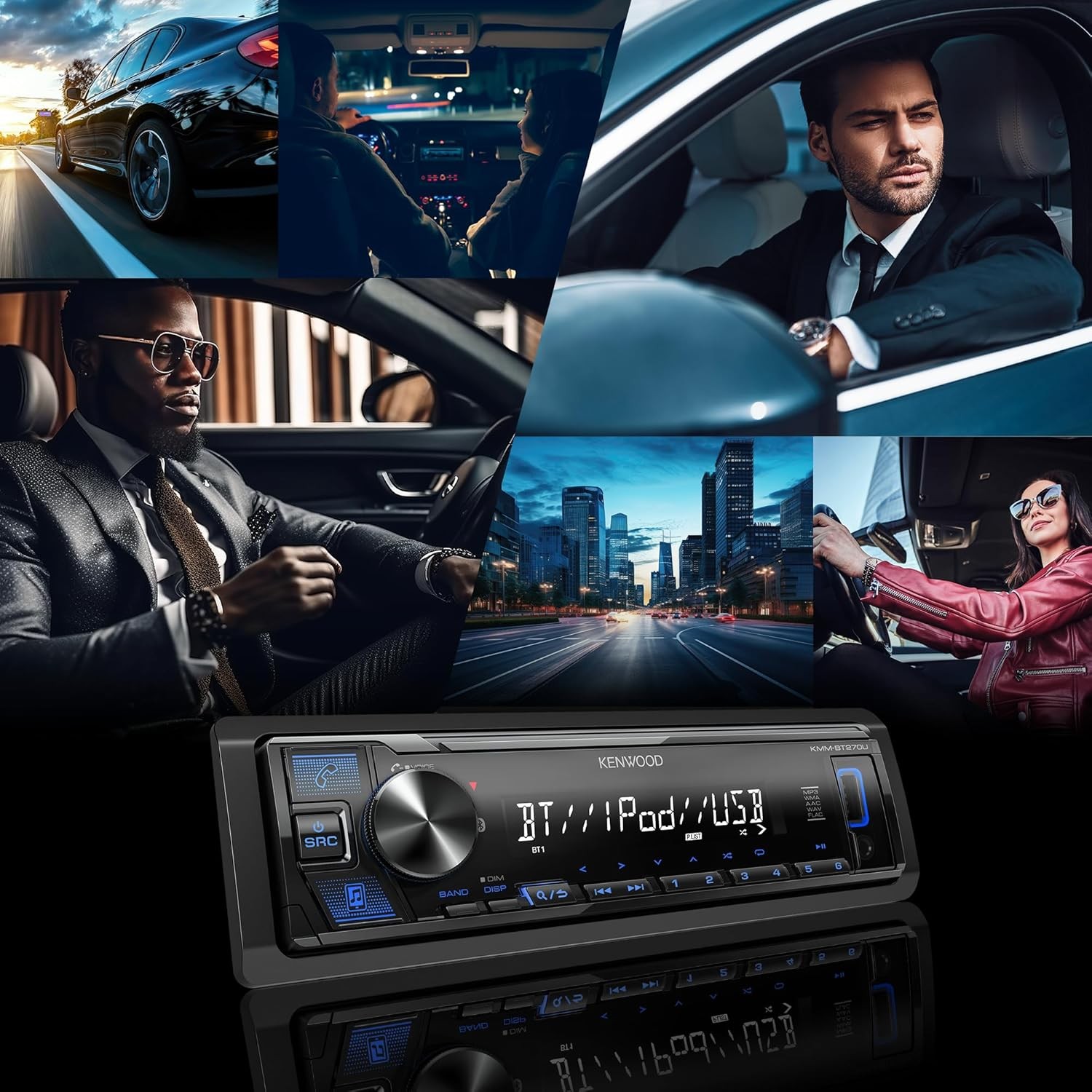 KMM-BT270U Bluetooth Digital Media Car Stereo w/ USB AM/FM MP3 LCD Single DIN EQ