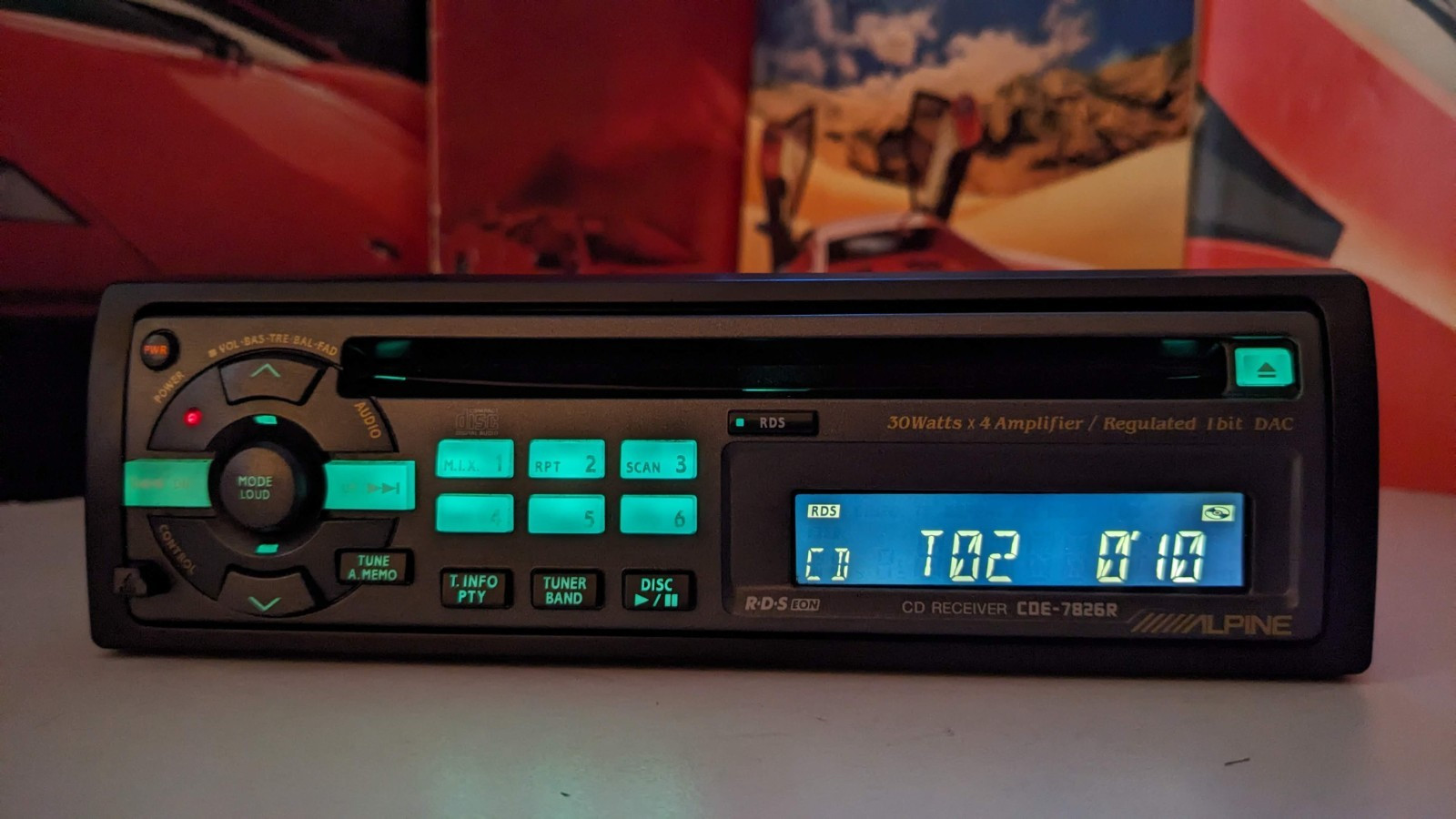 Alpine CDE-7826R FM/AM Car CD Receiver RDS Radio 4 X WATT 1 Bit DAC