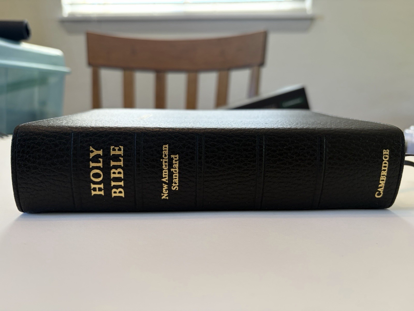 NASB 1995 Clarion Cambridge: Black Calf Split Leather