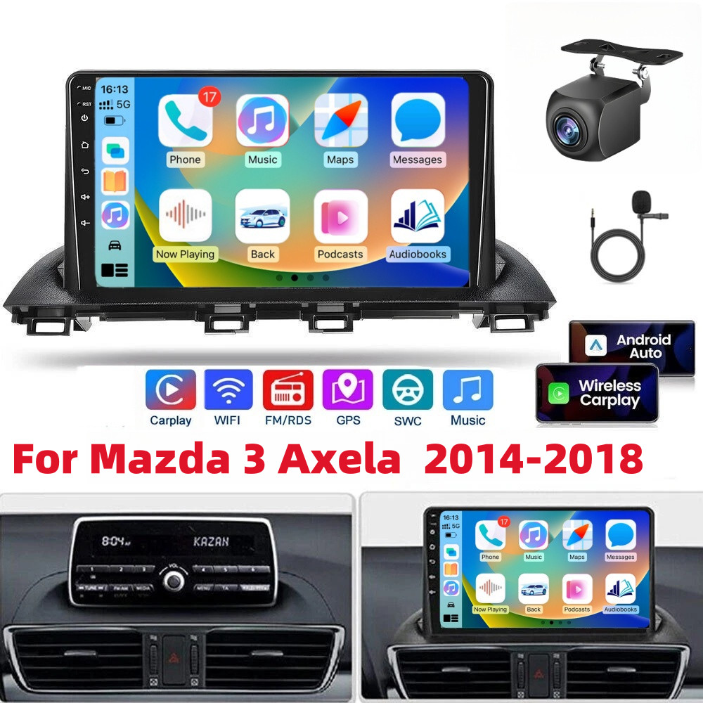 9″ Quad Core Car Radio For Mazda 3 Axela 2014-2019 Android GPS Stereo 4GB+64GB