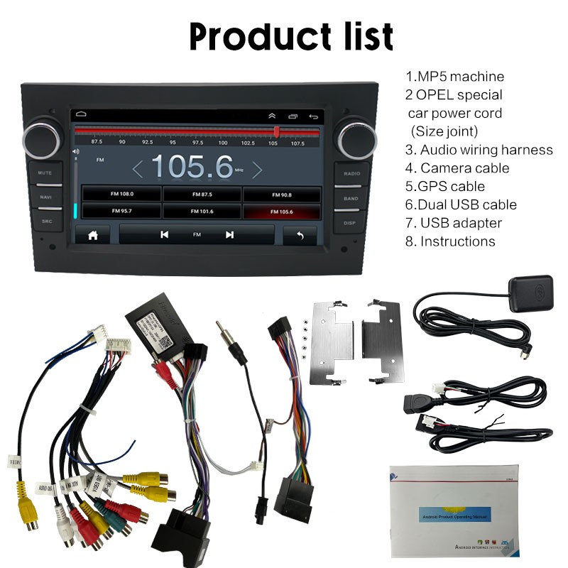 7 Inch Android 9.1 for Opel No DVD Car Radio Built-in Carplay GPS Stereo 2Din