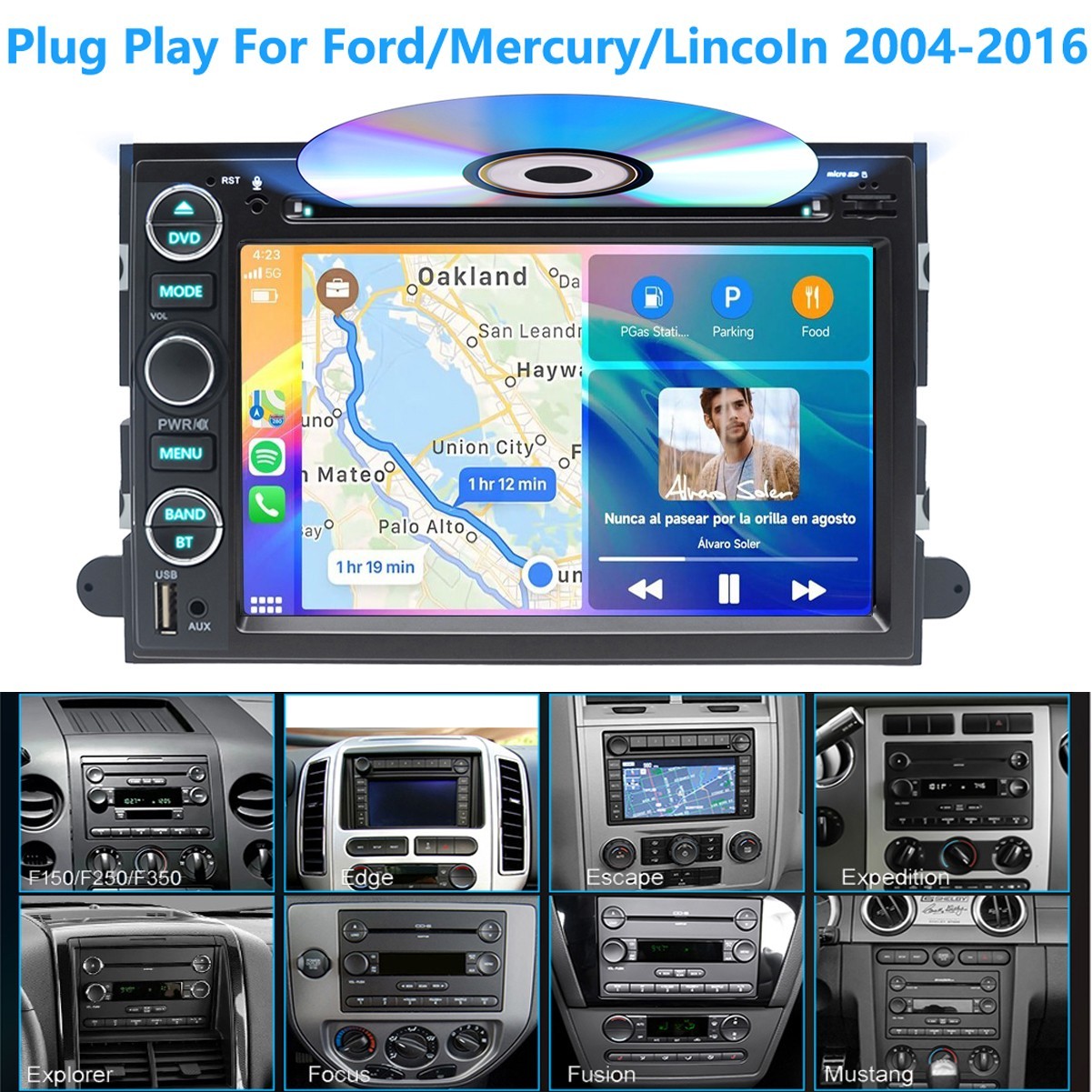 For 2004-2008 Ford F150/F250 Edge Car 7” DVD CD Player Radio Stereo Carplay GPS