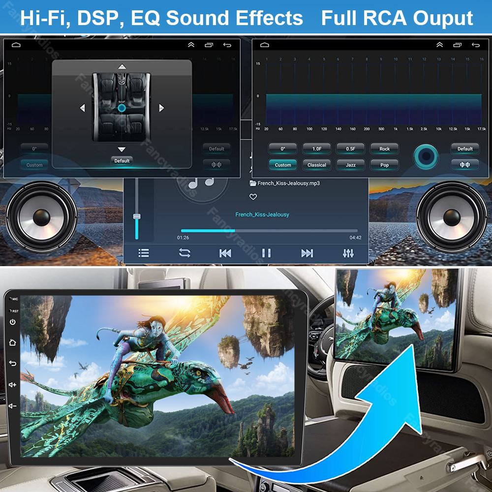 10.1″ Car Stereo 4+64GB Android 13 Double 2Din Apple CarPlay Auto Radio GPS Navi