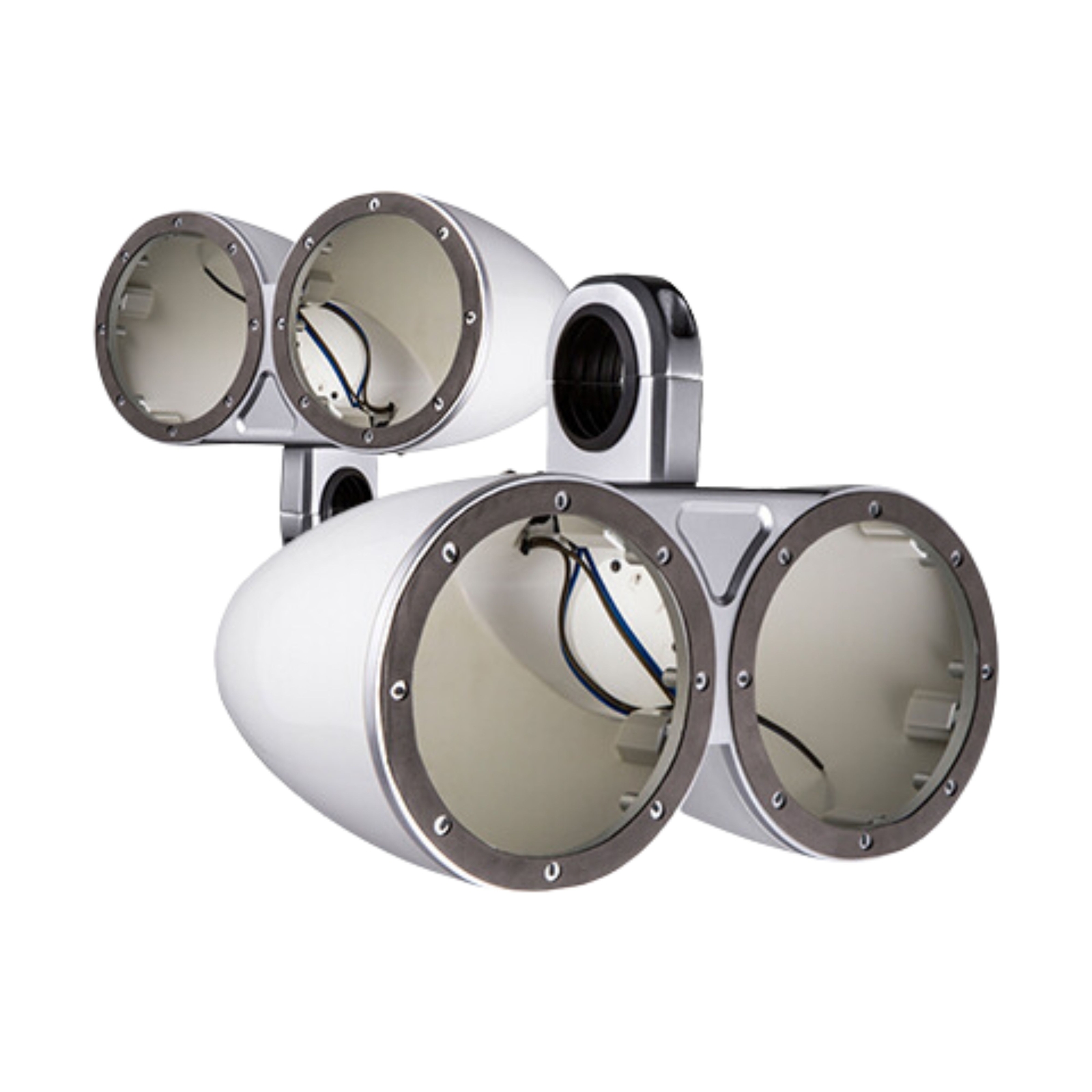 Kicker Pair Of White Dual 6.5″ Wakeboard Tower Speaker Enclosures 12KMTEDW