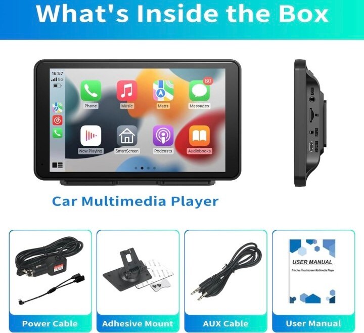 7″ Portable Wireless Apple/Android CAR Touchscreen System With GPS & Mirror Link