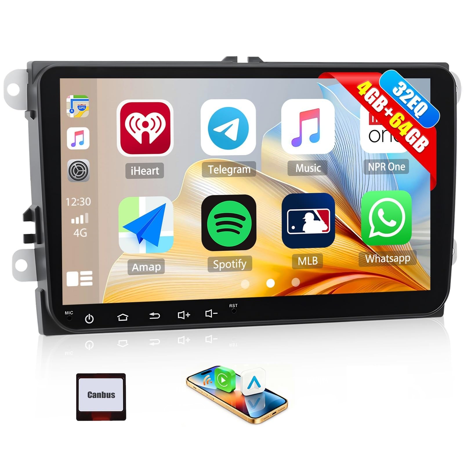 CAMECHO 9in Car Stereo VW Jetta 4+64GB