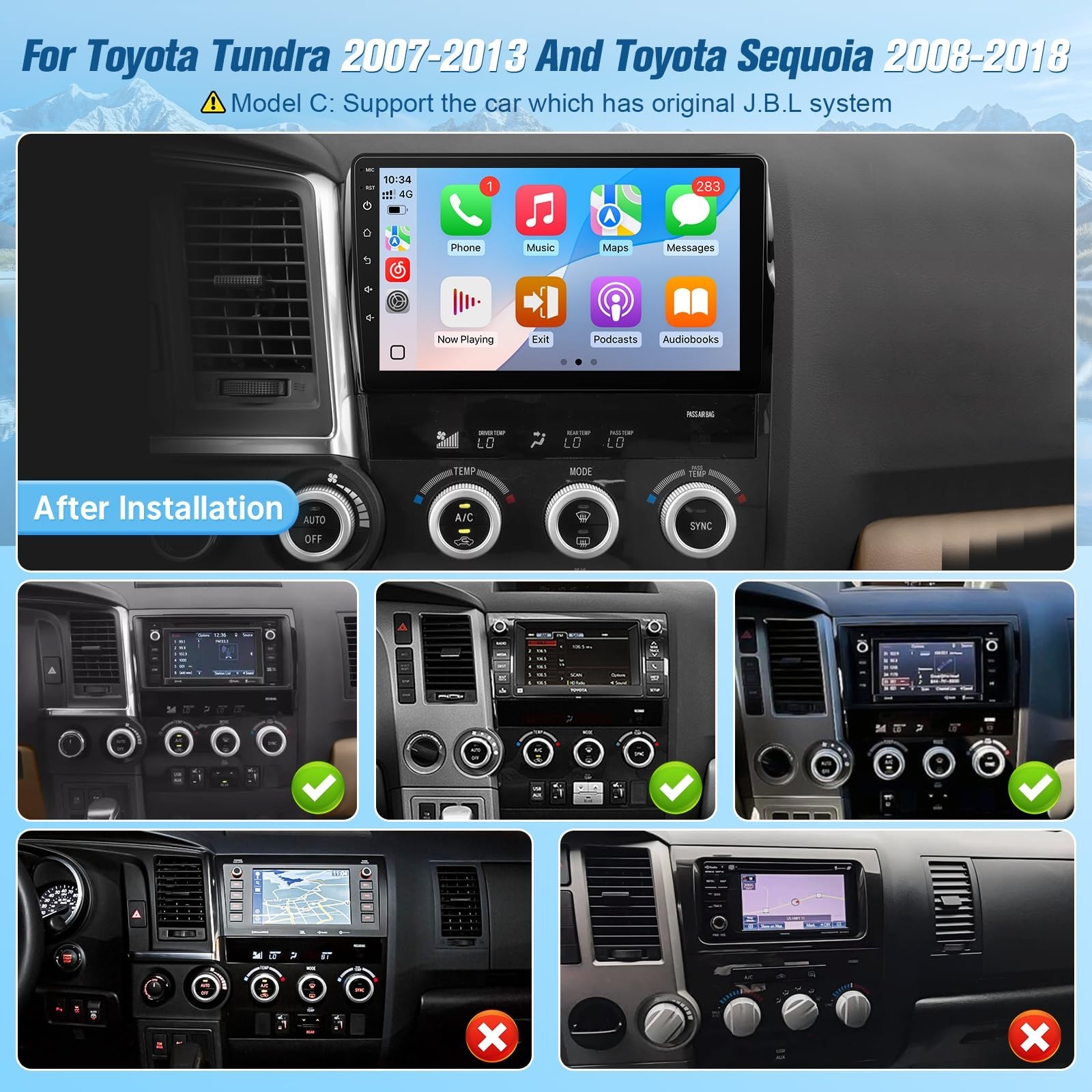 Upgrade Android 12 Car Stereo for Toyota Tundra 2007-2013 Toyota Sequoia 2008…