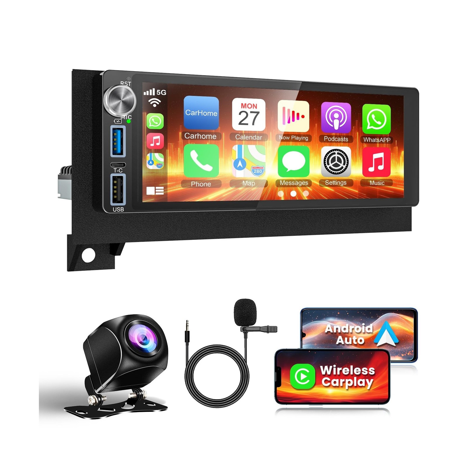 4G+64G Android 13 Car Radio for Dodge & Chrysler & Jeep (1990-2000), 6.2”Tou…