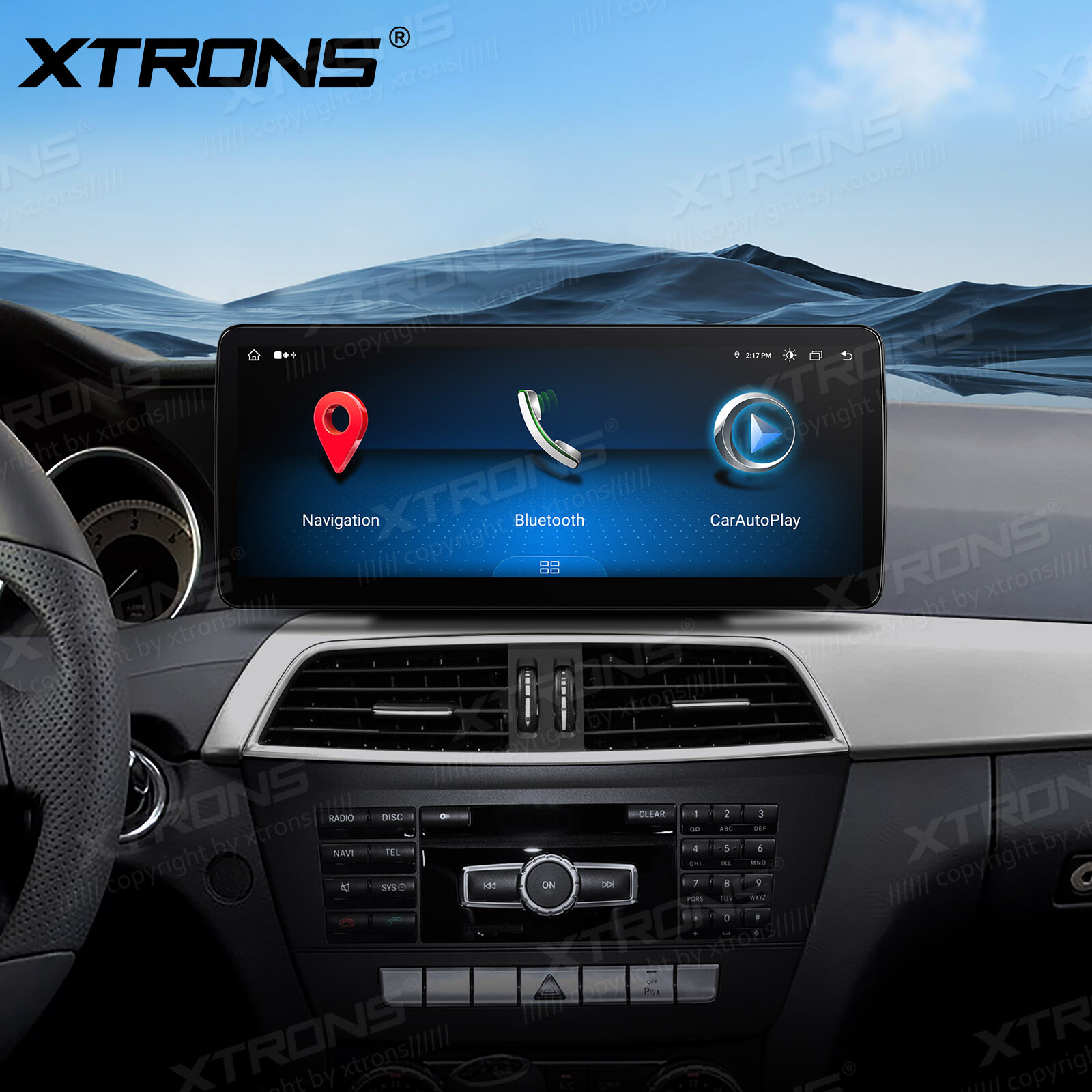 CarPlay 12.3″ IPS Android 13 8-Core 64G Car Stereo GPS Nav For Benz C-Class W204