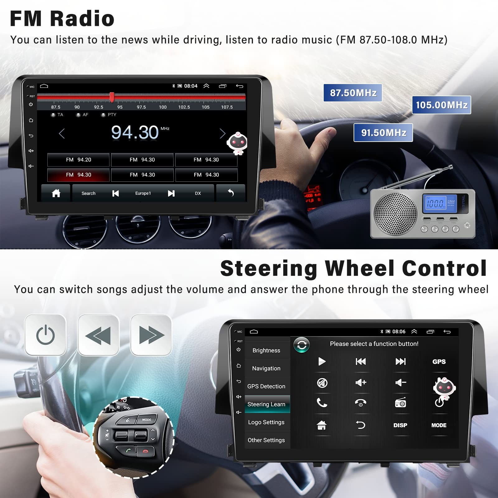 Sixwin Android 13 Car Stereo Radio For Honda Civic 2016 2017 2018 2019 2020