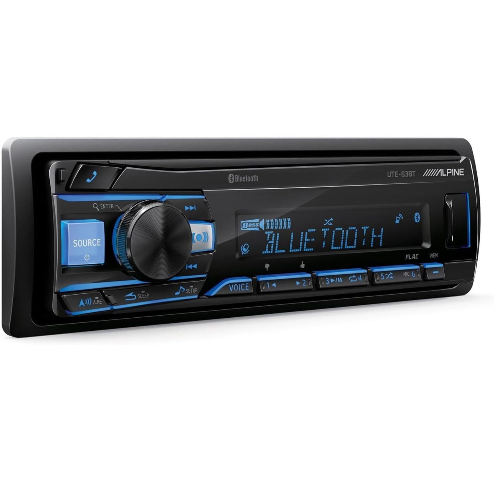 Alpine UTE-63BT Single-DIN Bluetooth Mech-less Digital Media Receiver