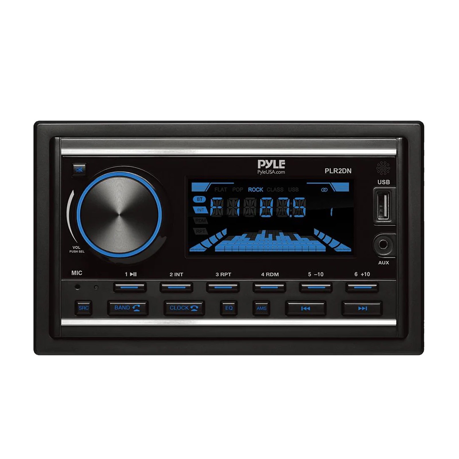 Pyle PLRVSD300 1-DIN Receiver, 2x 6.5″ 450W 2Way White Marine Component Speakers