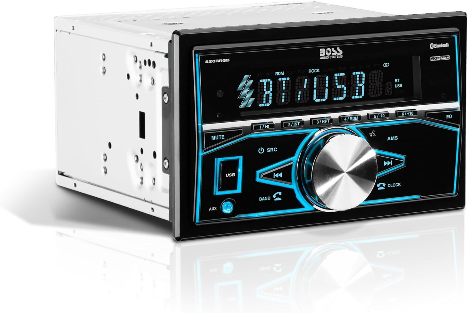 820BRGB Car Stereo – Double Din, Bluetooth, No CD DVD Player, AM/FM Radio Receiv