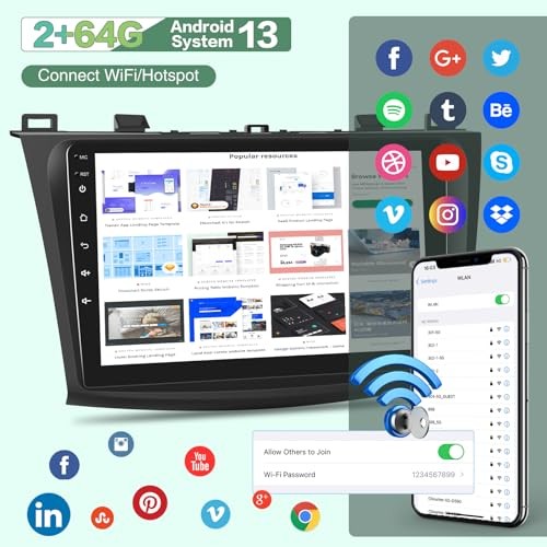 [2G+64G] Car Radio for Mazda 3 2009-2013, Android 13 Touch Screen Car Play