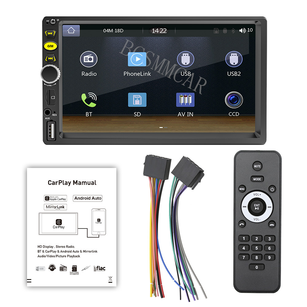 Car Stereo Radio Player Touch screen For Apple CarPlay Android Auto Bluetooth