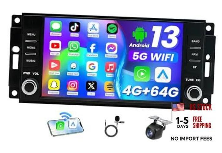 [4GB+64GB] Car Radio for Dodge Challenger 2008-2014: 7 Inch 4GB RAM 64GB ROM
